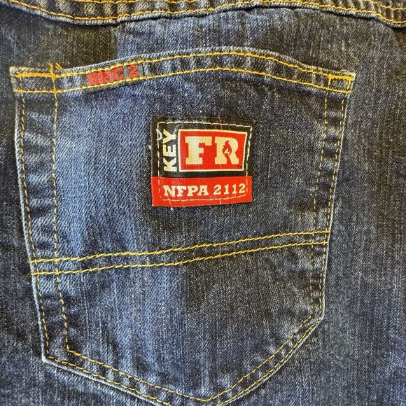 Key FR Flame Resistant Jeans 52x30 Dark Denim HRC2 NFPA 2112 Workwear - Picture 3 of 16